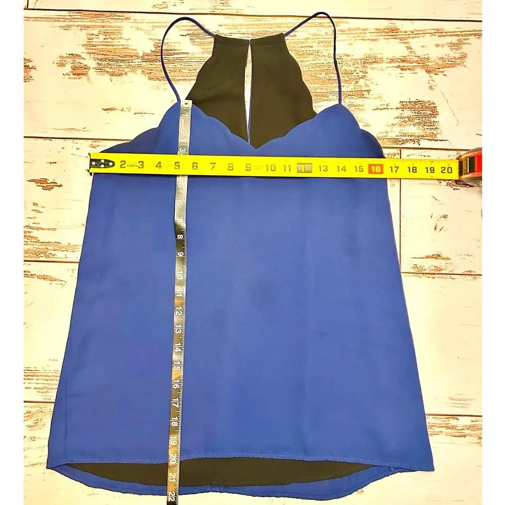 J. Crew Blue Scalloped Trim Racerback Camisole Tank Top Medium
